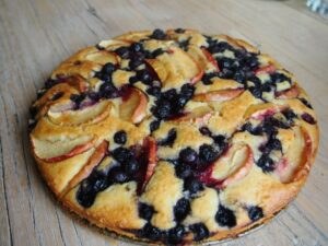 Appel bosbessen cake